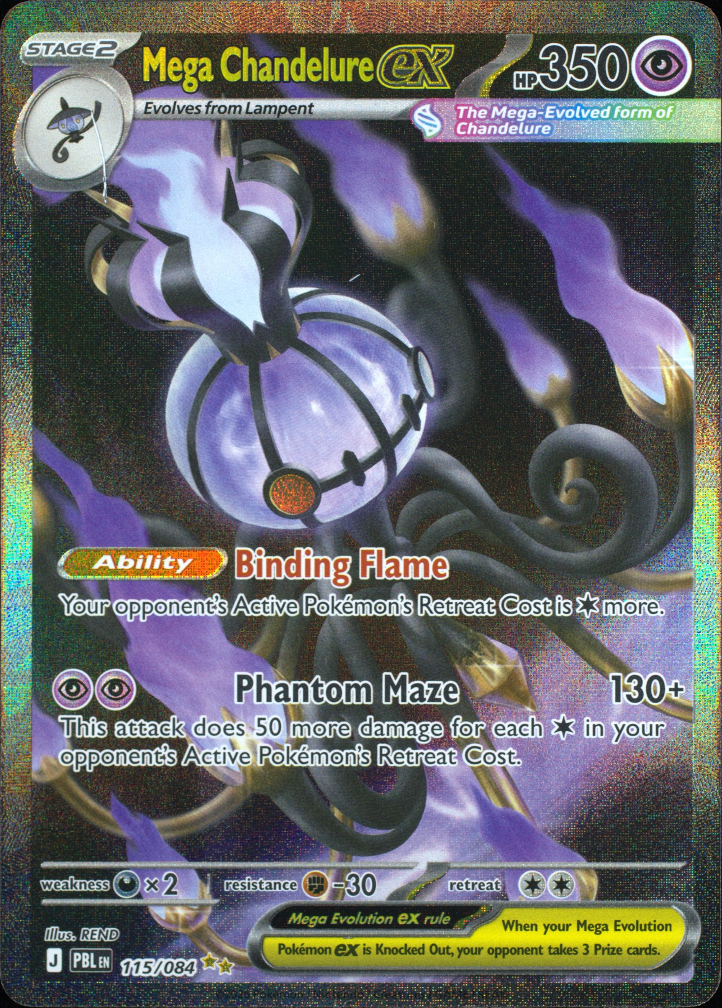 Mega Chandelure ex front